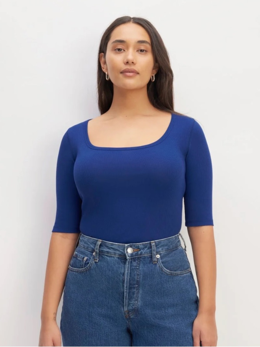 Everlane luxe rib scoop neck tee
